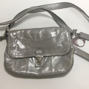 Coach metallic silver bag